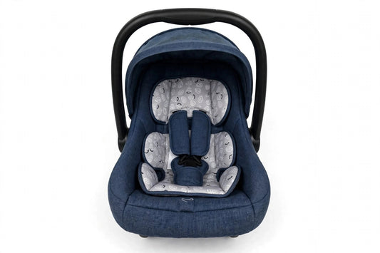 Baby Carry Cot Denim - With Printed Inner Padding