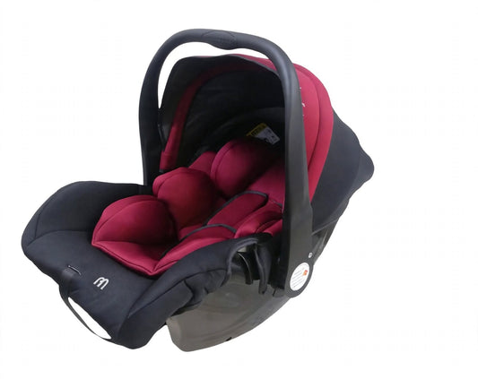 Baby Carry Cot - Maroon Black - With Canopy & Handle