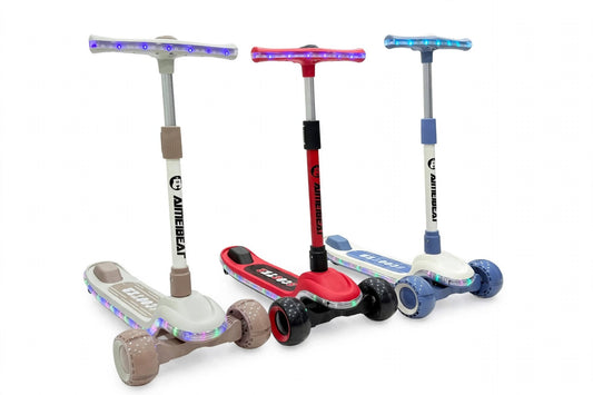 Model 2027 Kids Scooter - 3-Wheel Kick Scooter with LED Light-Up Handle & Deck