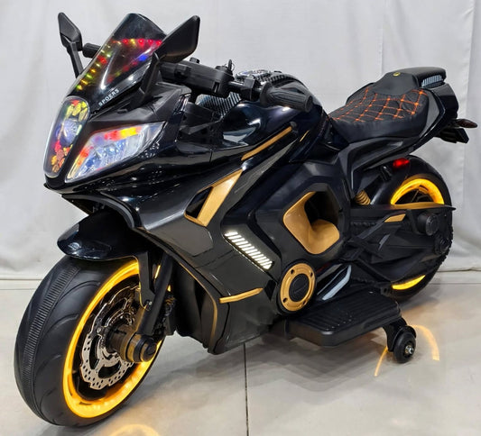 Name for Website: Golden Fury X - Kids Electric Heavy Bike with Golden LED Lights