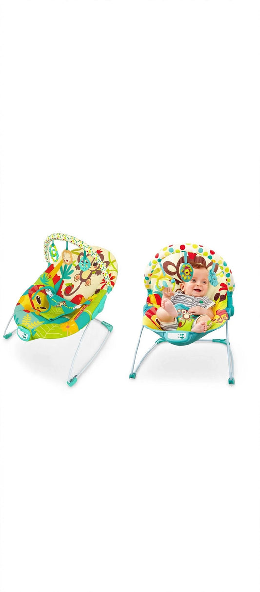 Mastela Newborn Rocker 6876 - Musical Bouncer with Playful Monkey