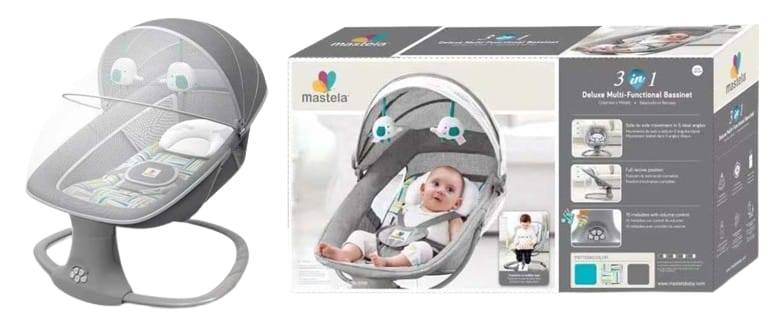 Mastela 3-in-1 Baby Bassinet Rocker with Mosquito Net