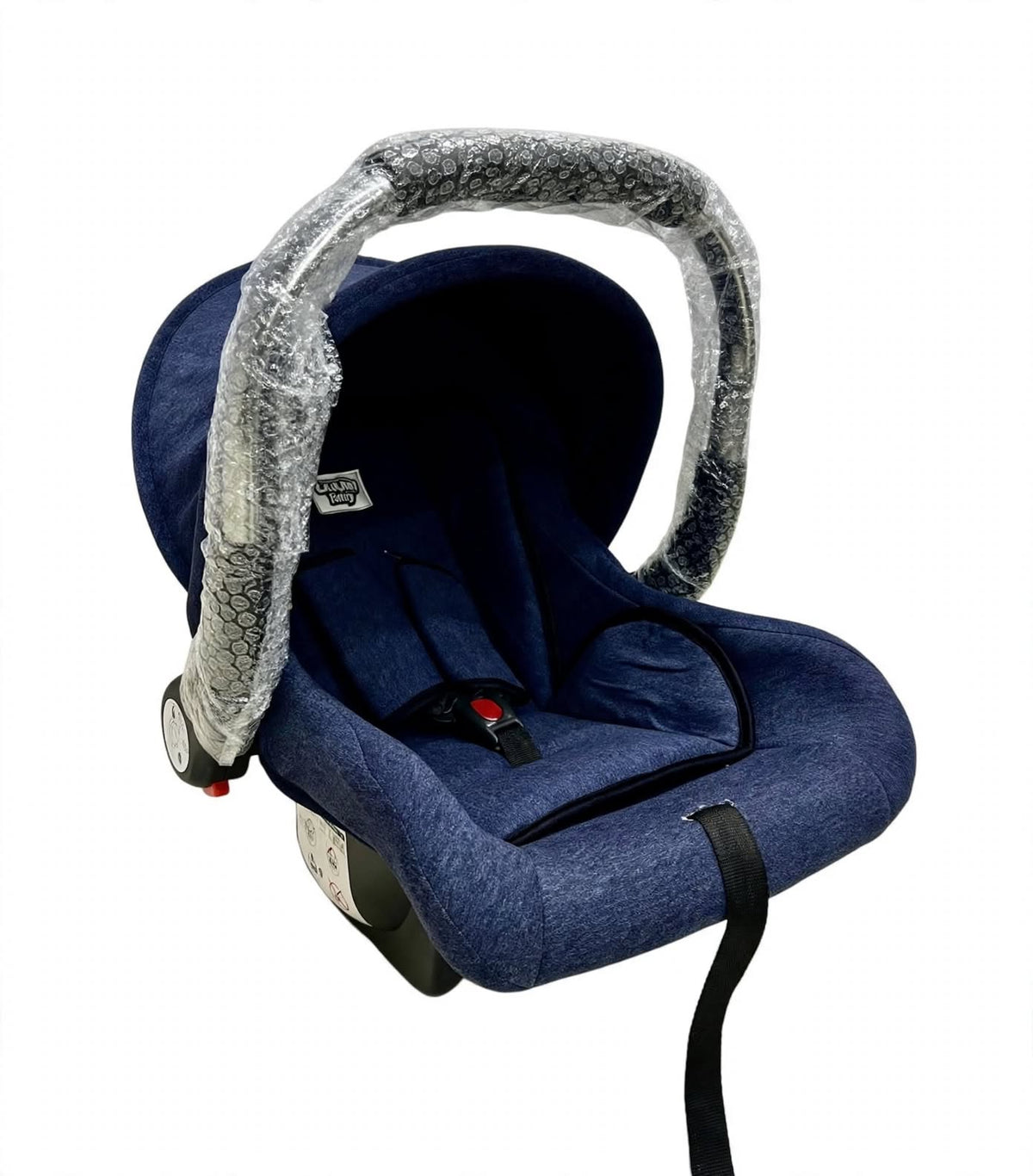 Infant Baby Carry Cot + Car Seat - Navy Blue Denim Fabric