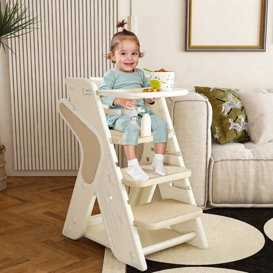 Foldable 3-in-1 High Chair + Learning Tower + Step Stool