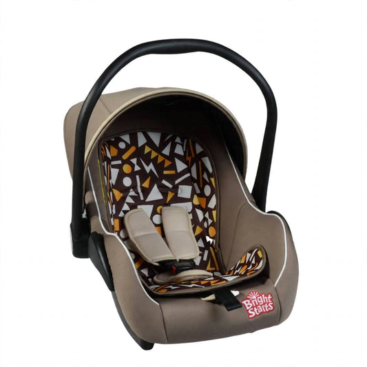 Bright Starts Baby Infant Carry Cot + Car Seat - Beige with Multicolor Geometric Print