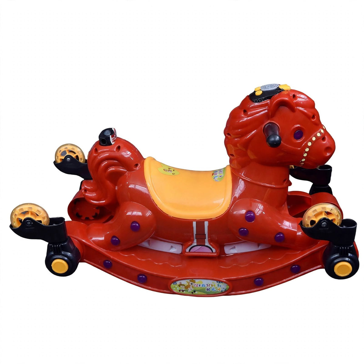 Red Pony 2-in-1 Rocking Horse + Ride-On with Music