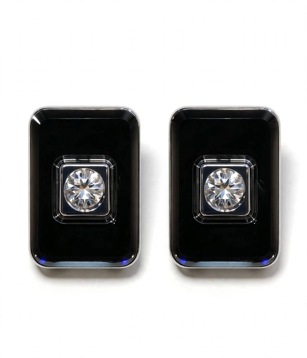 Black Onyx Rectangle Single Crystal Cufflinks
