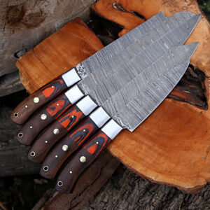 Premium Hand Forged Handmade Professional Damascus Chef set Of 5’Pcs Chef Knife set, Kitchen Knife, Kitchen knives set, Damascus Knife Set